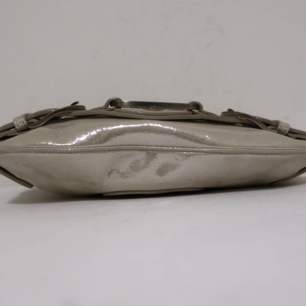 Jimmy Choo Tulita Clutch Silver Metallic Suede - Picture 9 of 12